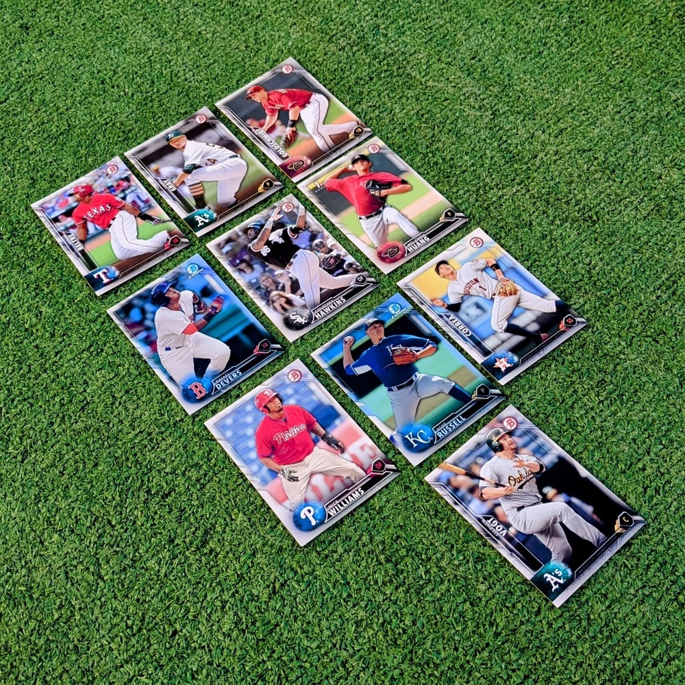 2016 Bowman Baseball Base Singles+Chrome Prospects Devers/Russell 10Card Set EUC